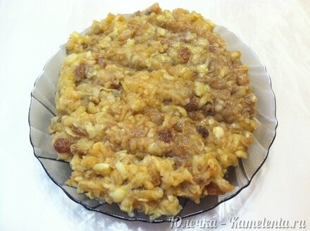 Приготовление рецепта Блинный пирог с яблоками и бананами шаг 11