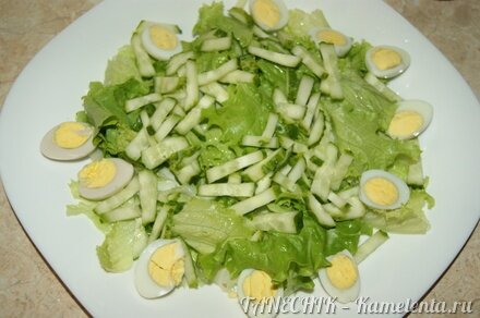 Приготовление рецепта Салат с морепродуктами шаг 8