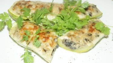 Рецепт Лодочки из кабачков с грибами