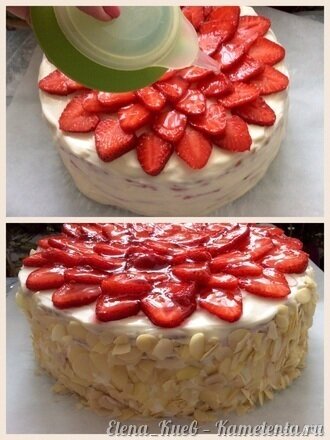 Приготовление рецепта Летний клубничный торт шаг 18