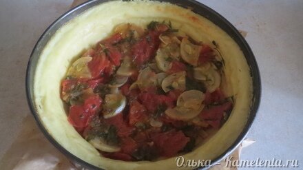 Приготовление рецепта Рыба с овощами в картофельной тарелке шаг 15