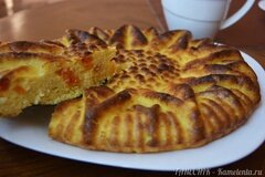 "Подсолнух" (творожная запеканка с курагой и тыквой)