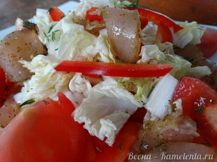 Приготовление рецепта Салат овощной с вяленой куриной грудкой шаг 14