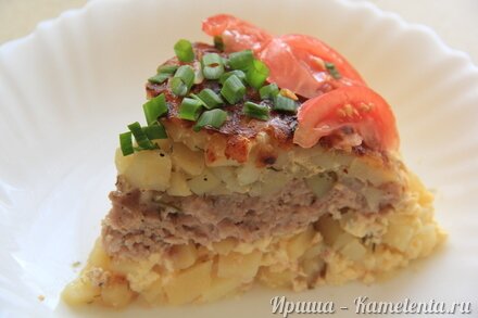 Приготовление рецепта Картофельная запеканка с фаршем в мультиварке шаг 7