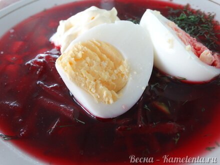 Приготовление рецепта Свекольник-холодняк с яйцом шаг 12