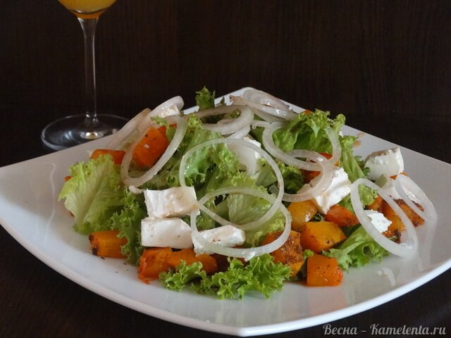 Рецепт салата с запечённой тыквой