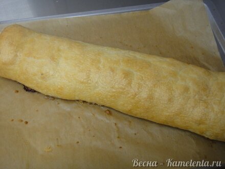 Приготовление рецепта Штрудель грушевый с творогом из слоёного теста шаг 13