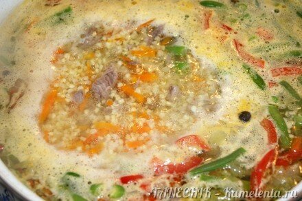 Приготовление рецепта Суп с пшеном и зеленой фасолью шаг 7