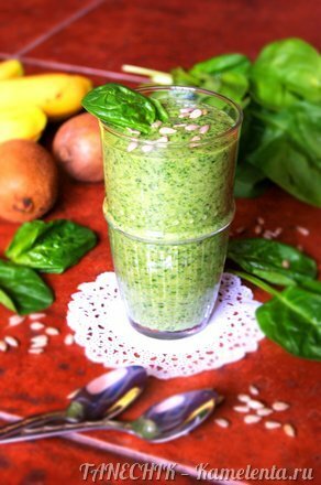 Приготовление рецепта &quot;Зеленый&quot; смузи шаг 4