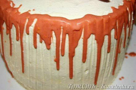 Приготовление рецепта Торт бисквитный с творожным кремом и фруктами &quot;Именинный&quot; шаг 12