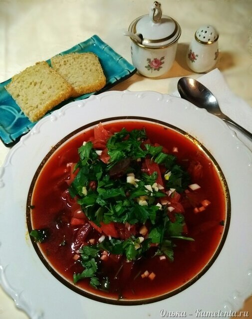 Приготовление рецепта Борщ с фасолью и черносливом шаг 12