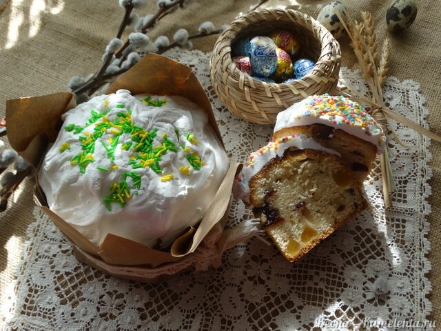 Рецепт бездрожжевого кексового кулича с вяленой вишней и цукатами