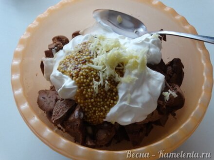 Приготовление рецепта Запеканка с куриной печенью шаг 4