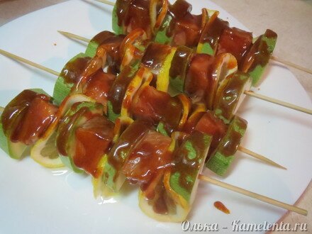 Приготовление рецепта Рыбные шашлычки с овощами шаг 9