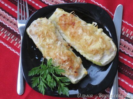 Приготовление рецепта Кабачки с мясной начинкой запеченные в духовке шаг 10