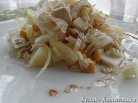 Приготовление рецепта Кисло-сладкий салат из пекинской капусты шаг 9