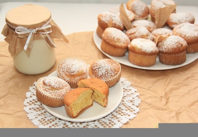 Рецепт воздушных кексиков на сливках