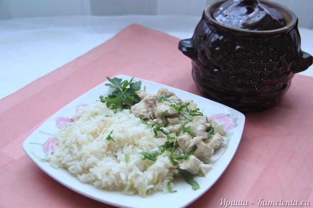 Рецепт курицы с рисом в горшочках